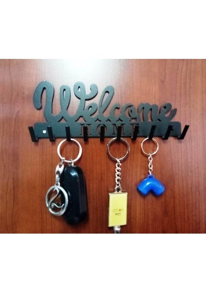 Rom Anahtar Askılığı Ister Kendinden Yapışkanlı Ister Vidalı Welcome Mat Siyah Romshp 1067