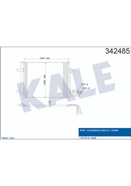 Klima Radyatörü Kurutuculu [ Volkswagen Caddy Iii 1.9 Tdi 2003-2008 ] Gnzrz