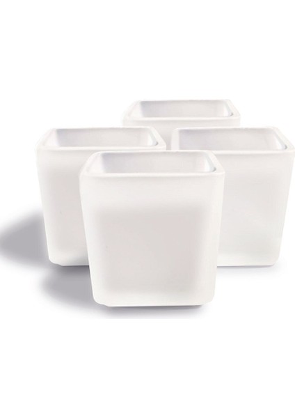 Luxury Dekoratif Buzlu Cam Mumluk 8x8 cm (4 Adet) 1 Adet fırsatları