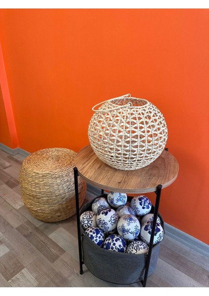 Luxury Rattan Örme Fener 1 Adet
