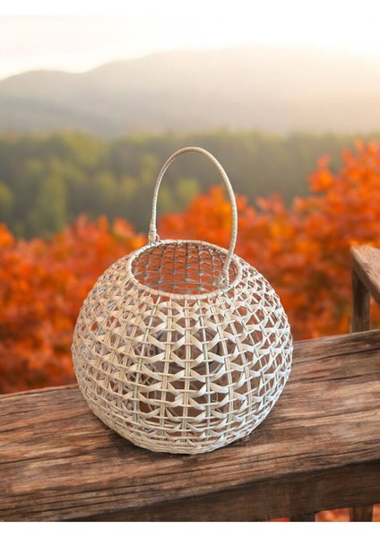 Luxury Rattan Örme Fener 1 Adet