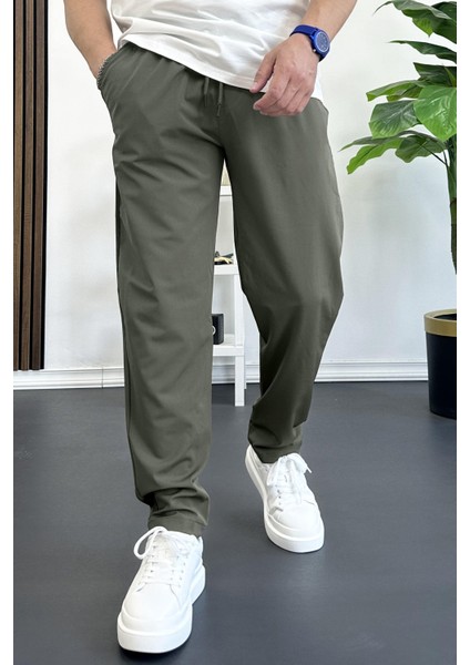 Erkek Beli Lastikli Jogger Pantolon Yeşil EDW354