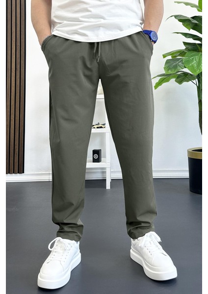 Erkek Beli Lastikli Jogger Pantolon Yeşil EDW354