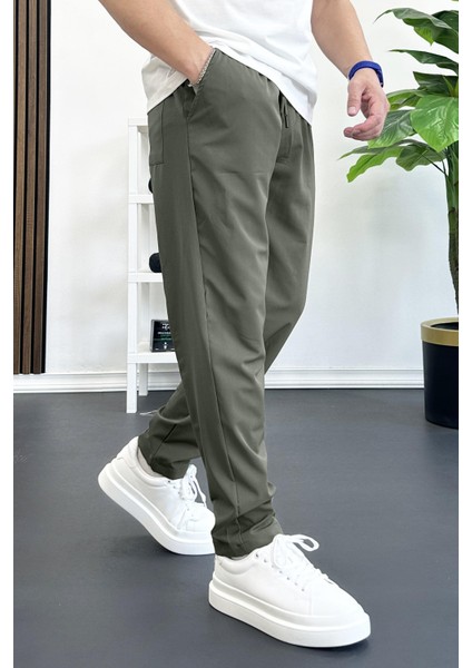 Erkek Beli Lastikli Jogger Pantolon Yeşil EDW354