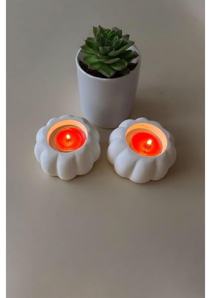 Luxury Balkabağı Tealight Mumluk 1 Adet