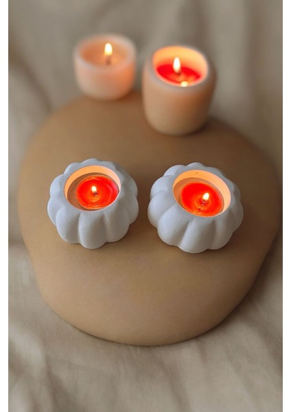 Luxury Balkabağı Tealight Mumluk 1 Adet