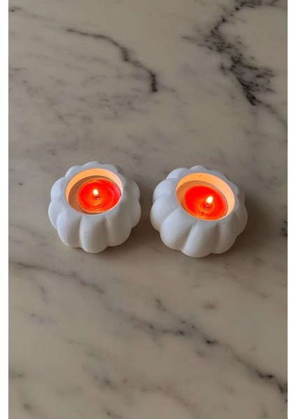 Luxury Balkabağı Tealight Mumluk 1 Adet