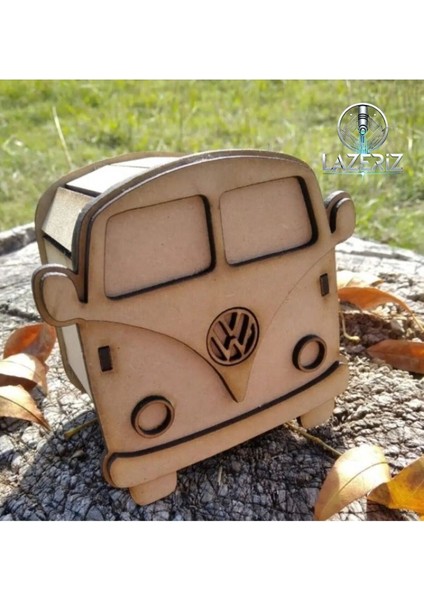 Luxury Ahşap Volkswagen Minibüs Dekoratif Kutusu Hediyelik 1 Adet