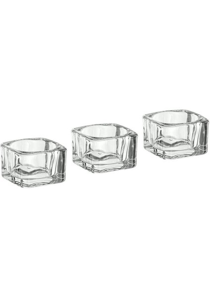 Luxury 3 Adet Cam Tealight Mumluk 5x5 cm Ikea 3'lü Set Şeffaf Mum Kabı 1 Adet fiyatları