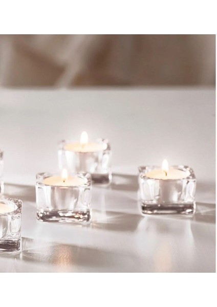 Luxury 3 Adet Cam Tealight Mumluk 5x5 cm Ikea 3'lü Set Şeffaf Mum Kabı 1 Adet modelleri