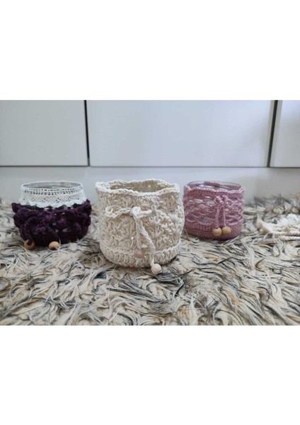 Luxury Örgü Cam Mumluk 1 Adet