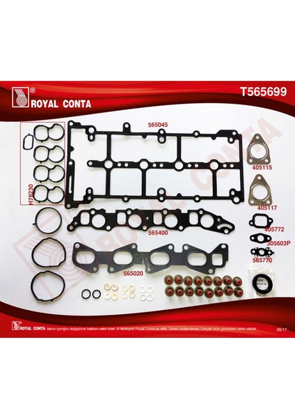 Üst Takim Contasi Skt Keçeli Reinz Subap Lastik Skc Siz Doblo-Linea-Bravo Ii 1.6 Dmtj Gnzrz