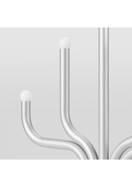 Luxury Fröjda 40 cm Gümüş 5 LED Lambalı Çelik Şamdan 1 Adet