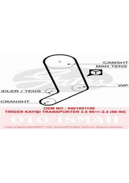 Triger Kayişi 97122X26.5 Hsn (Audi 100 2.4 D, 2.5 Tdi - A6 2.5 Tdi ) Gnzrz