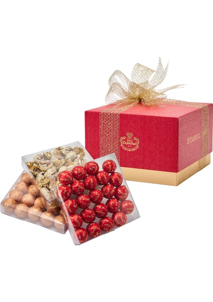 Hediyelik Çikolata Set - Üç Katlı Kare Kutu