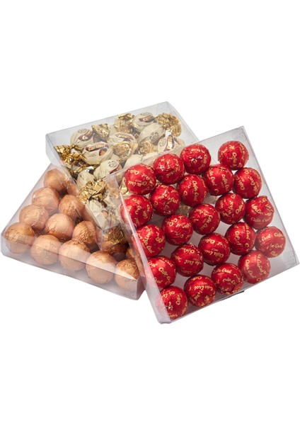 Hediyelik Çikolata Set - Üç Katlı Kare Kutu