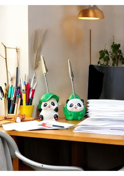 Luxury 2'li Kawaii Sevimli Bambu Temalı Panda Fotoğraf ve Not Tutucu - Ofis Masa Not Tutacağı 1 Adet