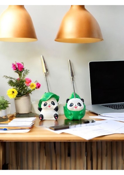 Luxury 2'li Kawaii Sevimli Bambu Temalı Panda Fotoğraf ve Not Tutucu - Ofis Masa Not Tutacağı 1 Adet