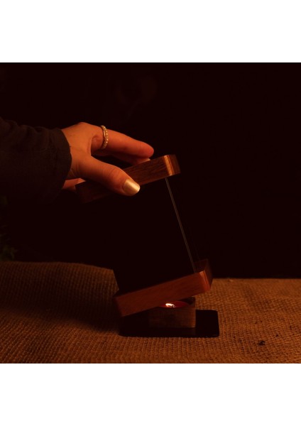 Luxury Sonsuzluk Aynası Ahşap Mumluk, Dekoratif Ahşap Mumluk, Hediyelik Tealight Mumluk 1 Adet indirimleri