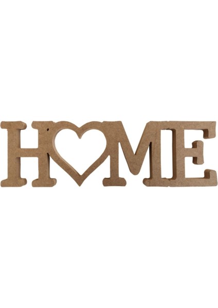Luxury Ahşap Home Yazısı.20 cm 18 mm Dik Durabilme Özelliği.ahşap Dekorasyon.süs Eşyası.ahşap Hobi Boyama. 1 Adet