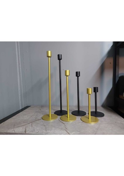 Luxury Lyla Candle3 'lü Mumluk, Şamdan Seti 1 Adet
