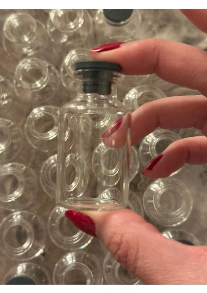 20CC Cam Şişe 24 Adet Set Plastik Tıpalı Özel Günler Için Hediyelik Hazırlama Şişesi Cam Şişe 20 cc