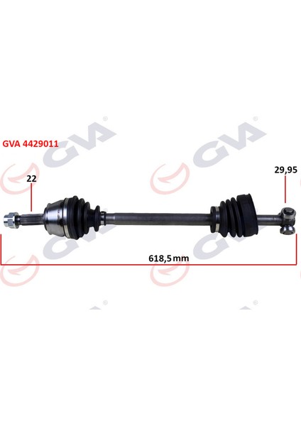 Komple Aks Sol Doblo 1.9d 01 618MM Gnzrz