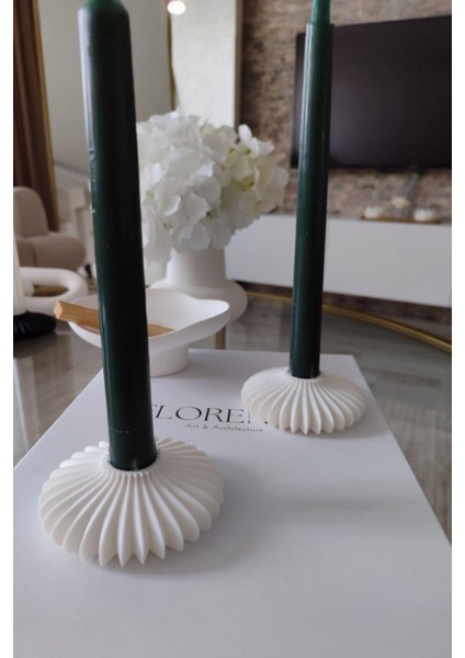 Luxury Modern Tasarım Dekoratif 2’li Plastik Şamdan Mumluk, Beyaz Mumluk, Mumlar Dahil Değildir 1 Adet fırsatları
