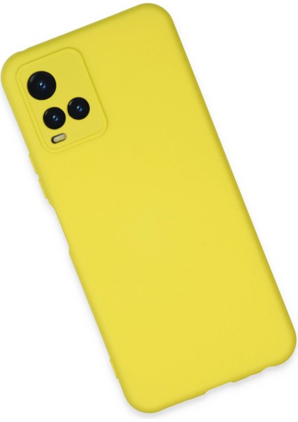 Vivo Y21S Kılıf Nano Içi Kadife Silikon - Sarı Ferrg