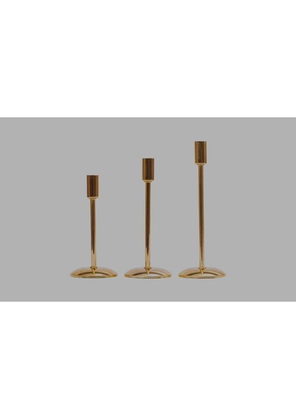 Luxury Üçlü Set Gold Şamdan 1 Adet