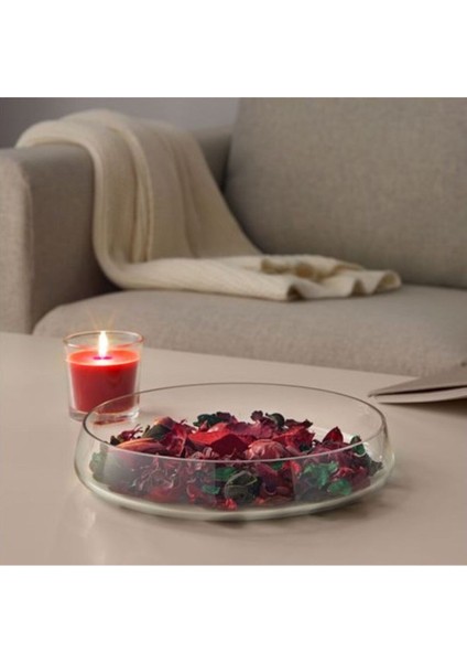 Luxury Aşçıbaşı Cam Bardakta Kırmızı Bahçe Meyveli Mum 1 Adet