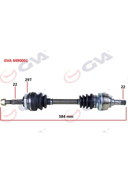 Komple Aks Sol Astra F-Vectra A 1.4i-1.6 16V 92-98 Abs Li 29 Diş 584MM Gnzrz