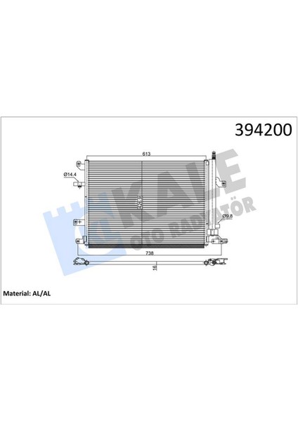 x Klima Radyatörü Volvo S60 I 01-10 -S80 I 98-06 -V70 Ii 99-07 XC70 02-07 632X440X16 Tüpsüz Gnzrz