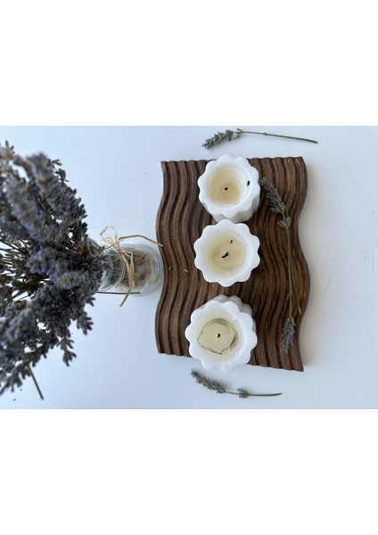 Luxury Dekoratif Ahşap Mumluk , Dekoratif Sunumluk 1 Adet
