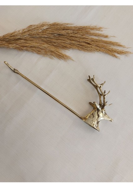 Luxury Geyik Motifli Mum Söndürücü Pirinç 25 cm 1 Adet fiyatları