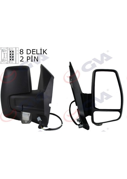 Diş Dikiz Aynasi Sağ Transit Custom V362 12 Mekanik Desenli Sinyalli Konveks VM-6325R 1766579-682BL5JA6 Gnzrz