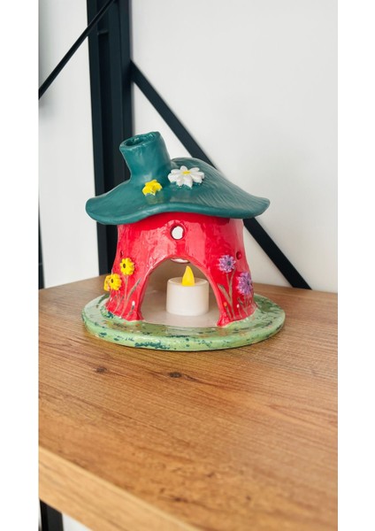 Luxury Seramik Hobbit Ev Mumluk 1 Adet