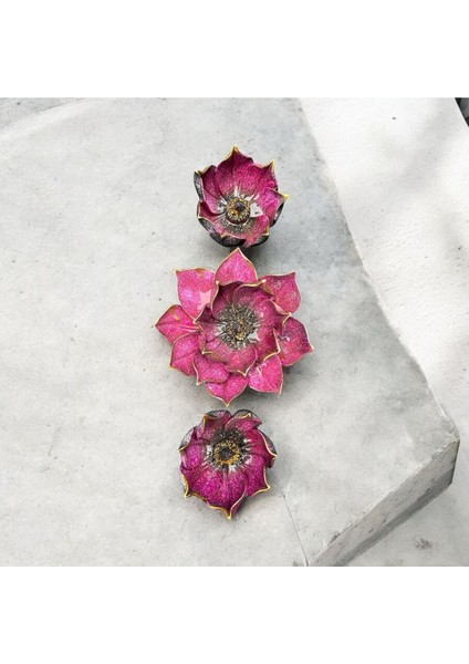 Luxury Dekoratif Polyester Üçlü Lotus Mumluk Pembe Gold Eskitme 1 Adet fırsatları