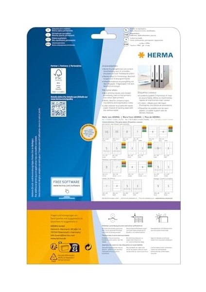 5095 Klasör Sırtı Etiketleri, 25 Yaprak, 192 x 61 Mm, A4 Başına 4, 100 Adet, Kendinden Yapışkanlı, Opak, Çıkartma, Beyaz