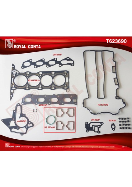 Üst Takim Conta Subap Lastikli Corsa C-D - Astra G-H - Meriva-Zafira-Vectra 1.2-1.4 16V Z12XE-XEP- Gnzrz