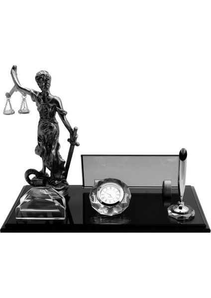 Luxury Cam Masaüstü Isimlik - Themis Isimlik – Masalık - Isimlik - Kristal Masa Isimliği - Avukat Isimlik 1 Adet fırsatları