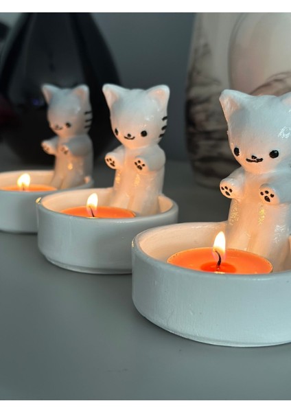 Luxury Üşüyen Kedi Mumluk 1 Adet