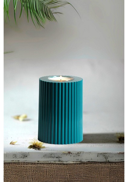 Luxury 3 Lü Yeşil Mumluk Dekoratif Tealight Set Mum Abs Plastik 1 Adet