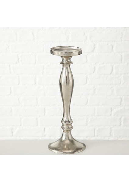 Luxury Gümüş Yuvarlak Mumluk 36CM 1 Adet