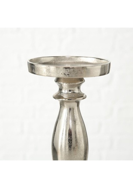 Luxury Gümüş Yuvarlak Mumluk 36CM 1 Adet
