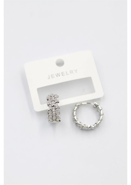 Taşlı Halka Küpe - Gümüş fiyatları