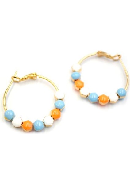 Mineli Halka Küpe - Turuncu fiyatları