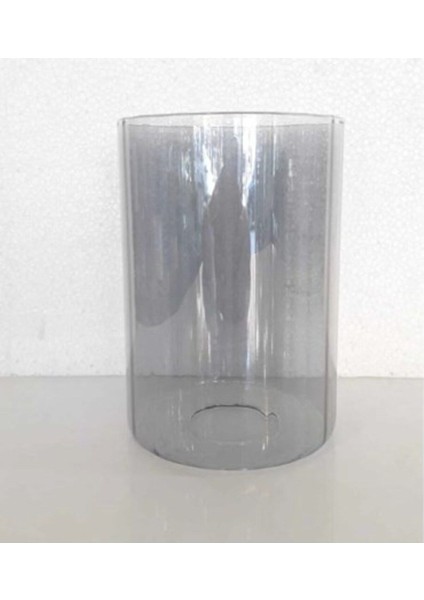 Luxury Füme Cam Boru Şeklinde Şamdan Camı Avize Camı E27 Boru Cam (En 10CM Boy 15CM) 1 Adet