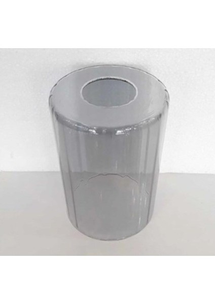 Luxury Füme Cam Boru Şeklinde Şamdan Camı Avize Camı E27 Boru Cam (En 10CM Boy 15CM) 1 Adet