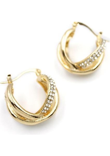 Taşlı Halka Küpe - Altın fiyatları